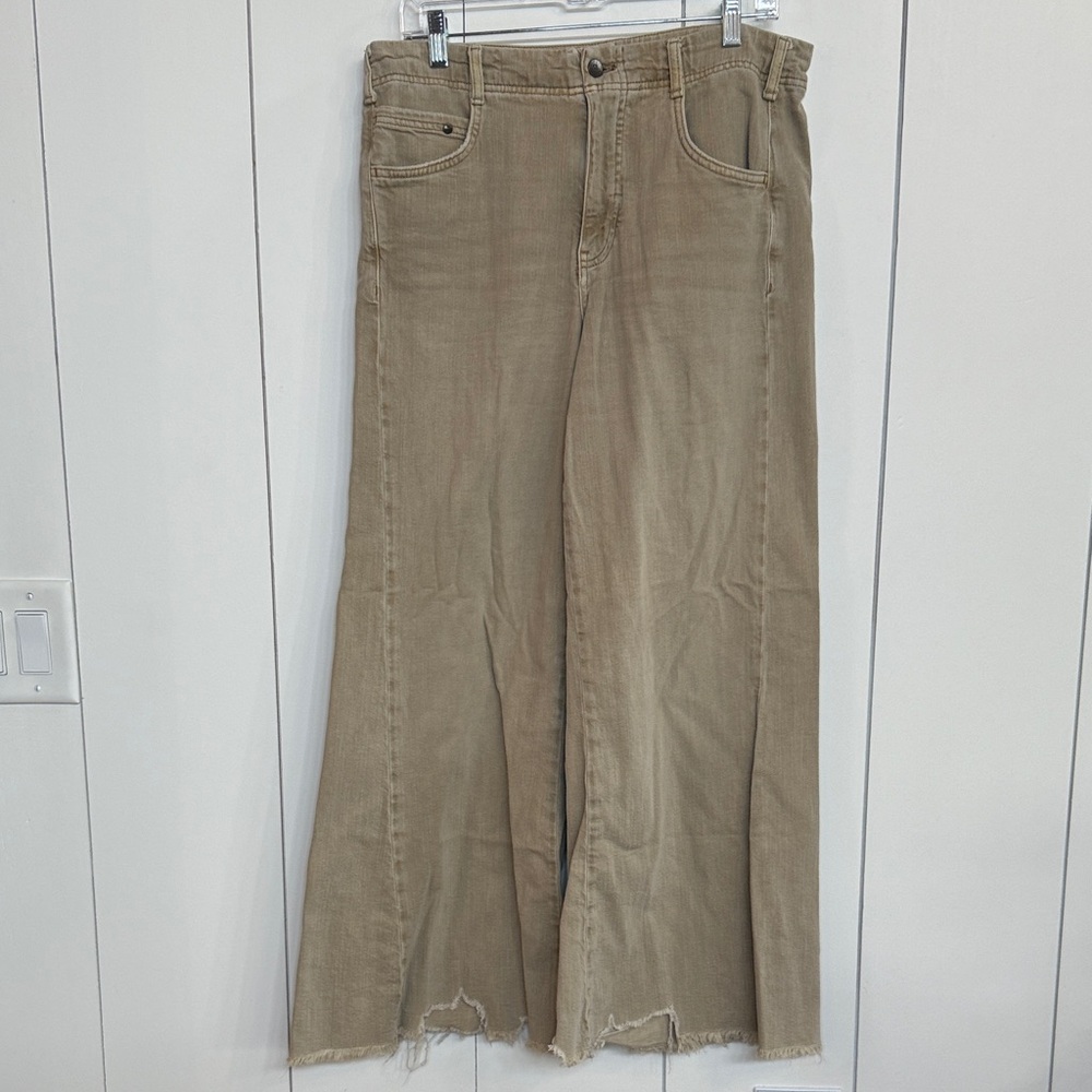 Pilcro (Anthropologie) Wide Leg Tan Jeans